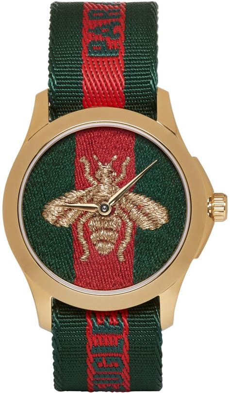 gucci men green bee watch|gucci bee watch men.